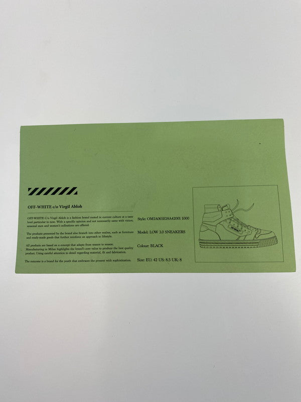 【中古品】【メンズ】 OFF-WHITE オフホワイト OFF COURT 3.0 OMIA065E18A420011000 オフコート ハイカットスニーカー 靴 162-240722-hi-03-min サイズ：42 カラー：ブラック 万代Net店