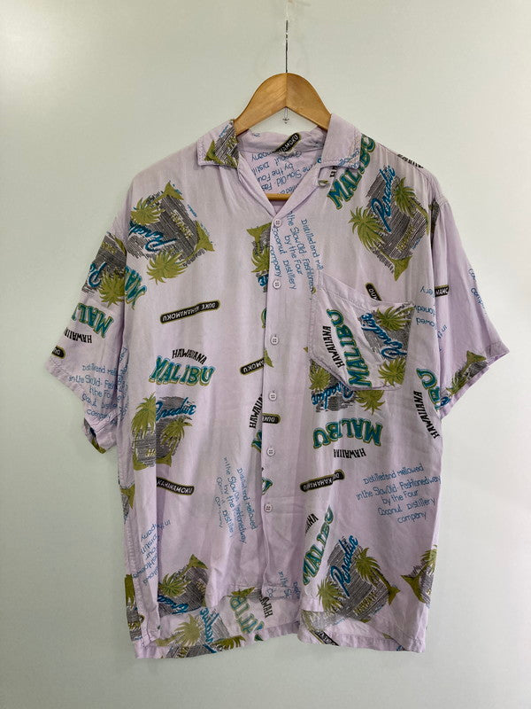 【中古品】【メンズ】 DUKE KAHANAMOKU デューク・カハナモク HAWAIIAN MALIBU PATTERN ALOHA SHIRT ハワイアン マリブパターン アロハシャツ 半袖シャツ 総柄 146-240725-hi-10-min カラー：パープル 万代Net店