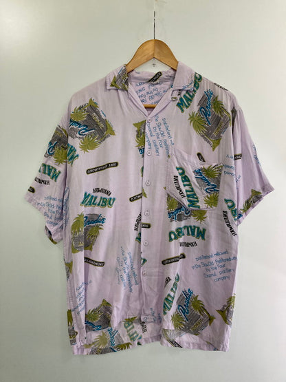 【中古品】【メンズ】 DUKE KAHANAMOKU デューク・カハナモク HAWAIIAN MALIBU PATTERN ALOHA SHIRT ハワイアン マリブパターン アロハシャツ 半袖シャツ 総柄 146-240725-hi-10-min カラー：パープル 万代Net店