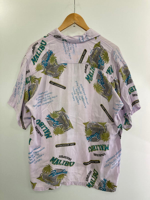 【中古品】【メンズ】  DUKE KAHANAMOKU デューク・カハナモク HAWAIIAN MALIBU PATTERN ALOHA SHIRT ハワイアン マリブパターン アロハシャツ 半袖シャツ 総柄 146-240725-hi-10-min カラー：パープル 万代Net店