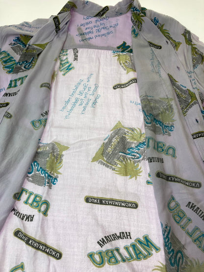 【中古品】【メンズ】 DUKE KAHANAMOKU デューク・カハナモク HAWAIIAN MALIBU PATTERN ALOHA SHIRT ハワイアン マリブパターン アロハシャツ 半袖シャツ 総柄 146-240725-hi-10-min カラー：パープル 万代Net店