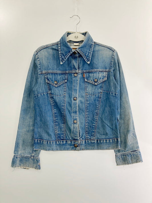 【中古品】【レディース】 Levi's リーバイス 70's DENIM TRACKER JACKET 76301 0519 デニム トラッカージャケット アウター 169-240808-yn-26-min サイズ：S カラー：インディゴ 万代Net店