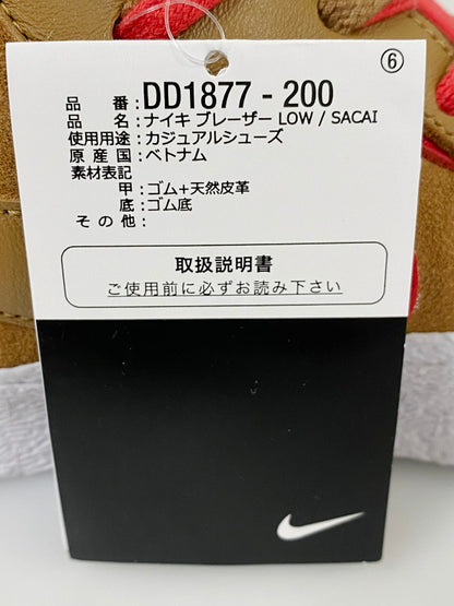 【LIFTる。景品】【中古品】【メンズ】 NIKE ナイキ BLAZER LOW / SACAI DD1877-200 ブレーザー ロー サカイ スニーカー 靴 160-240725-yn-04-min サイズ：29.5cm US11.5 カラー：LT BRITISH TAN/UNIVERSITY RED 万代Net店