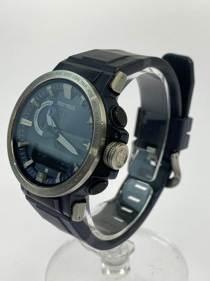 【中古品】【メンズ】 CASIO カシオ PROTREK CLIMBER LINE プロトレック クライマーライン 電波ソーラー腕時計  197-240801-yn-13-min カラー：文字盤：ネイビー 万代Net店