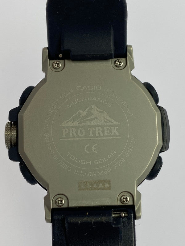 【中古品】【メンズ】 CASIO カシオ PROTREK CLIMBER LINE プロトレック クライマーライン 電波ソーラー腕時計  197-240801-yn-13-min カラー：文字盤：ネイビー 万代Net店