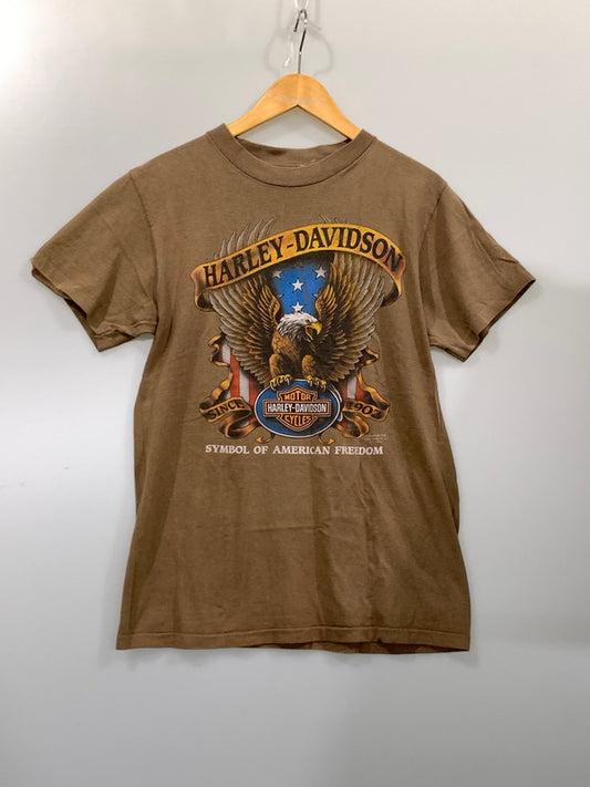 【中古品】【メンズ】 HARLEY DAVIDSON ハーレーダビッドソン SYMBOL OF AMERICAN FREEDOM TEE ショートスリーブTシャツ 半袖Tシャツ トップス 146-240730-yn-04-min カラー：ブラウン 万代Net店