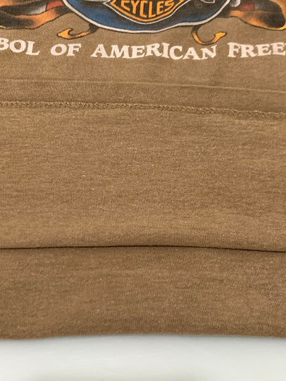 【中古品】【メンズ】 HARLEY DAVIDSON ハーレーダビッドソン SYMBOL OF AMERICAN FREEDOM TEE ショートスリーブTシャツ 半袖Tシャツ トップス 146-240730-yn-04-min カラー：ブラウン 万代Net店