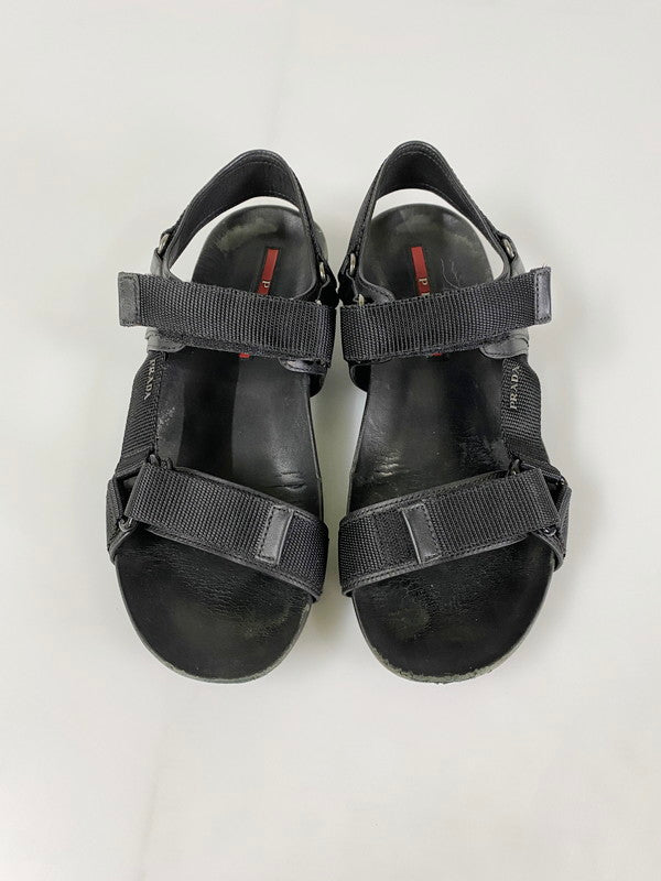 【中古品】【メンズ】 PRADA プラダ SPORTS SANDAL 4X2984 スポーツサンダル 靴  183-240806-yn-03-min サイズ：7 カラー：ブラック 万代Net店