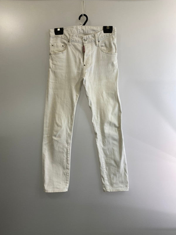 【中古品】【メンズ】 DSQUARED2 ディースクエアード SKATER JEAN S74LB0941 デニムパンツ ボトムス 152-240730-yn-13-min サイズ：42 カラー：ホワイト 万代Net店