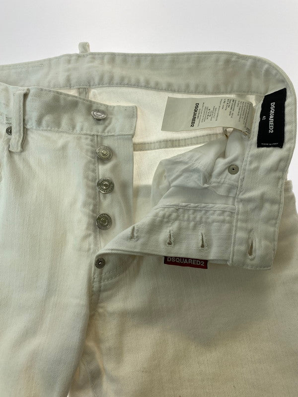 【中古品】【メンズ】 DSQUARED2 ディースクエアード SKATER JEAN S74LB0941 デニムパンツ ボトムス 152-240730-yn-13-min サイズ：42 カラー：ホワイト 万代Net店