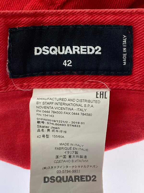 【中古品】【メンズ】 DSQUARED2 ディースクエアード S74LB0493 SKATER JEAN パンツ ボトムス 152-240731-ks-29-min サイズ：42 カラー：レッド 万代Net店