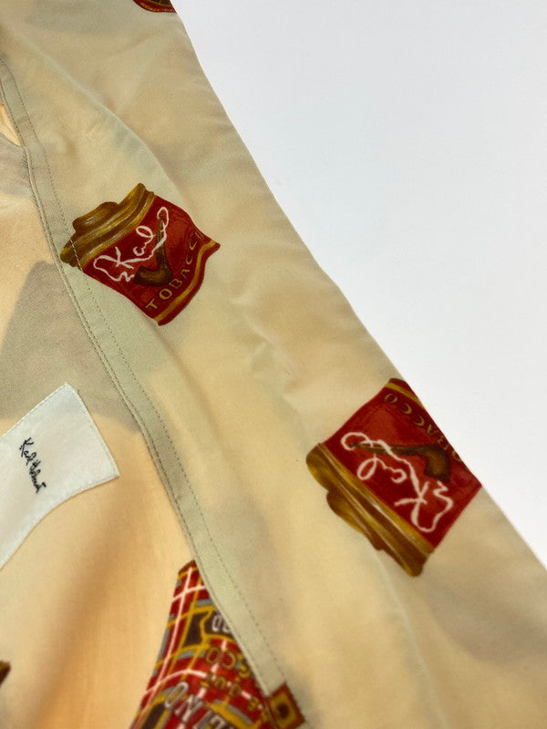 【中古品】【メンズ】  KARL HELMUT カールヘルム 90S SHIRT タバコ缶柄 レーヨンシャツ 146-240731-ks-11-min サイズ：M カラー：ベージュ系 万代Net店