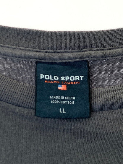 【中古品】【メンズ】 POLO SPORTS ポロスポーツ 90S BAR LOGO PRINTED T-SHIRT ロゴTシャツ トップス 146-240831-ks-31-min サイズ：LL カラー：パープル系 万代Net店