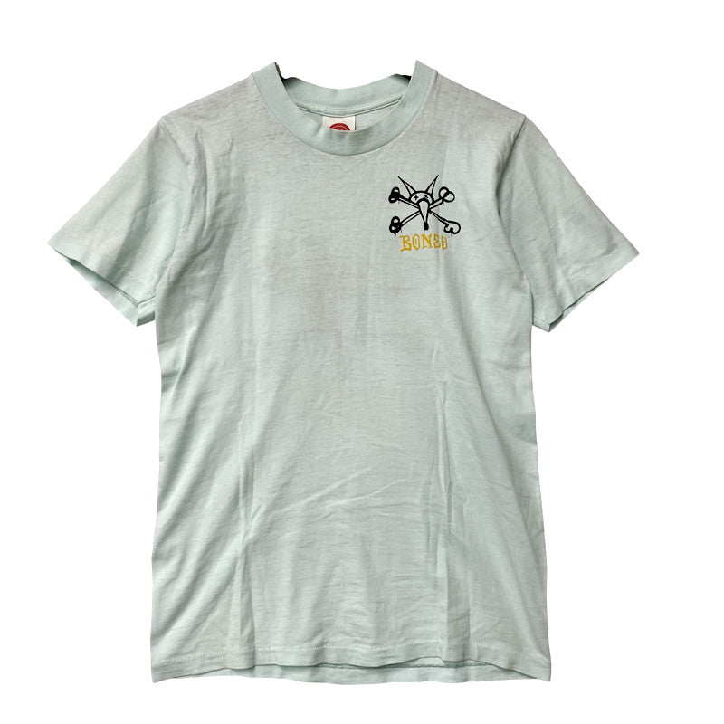 【中古品】【メンズ】 POWELL PERALTA パウエルペラルタ 80-90S cMCMLXXXIV RATBONES PRINTED T-SHIRTラットボーン プリント Tシャツ まわしタグ USA製 半袖 トップス 146-250920-ya-09-izu サイズ：S カラー：ライトブルー 万代Net店