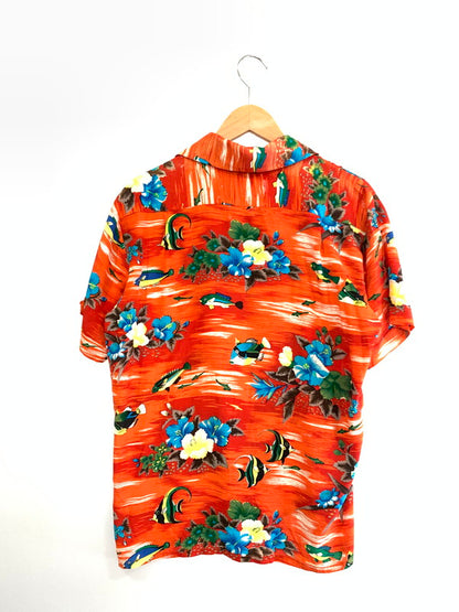 【中古品】【メンズ】  ANDREW LEWIS アンドリュー・ルイス 80S RAYON SS ALOHA SHIRT アロハシャツ トップス 146-240831-ks-24-min サイズ：M カラー：レッド系 万代Net店