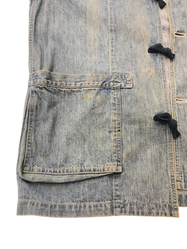 【現状渡し品】【メンズ】 ISSEY MIYAKE-MIYAKE DESIGN STUDIO- イッセイ ミヤケ ミヤケ デザイン スタジオ 80's DENIM OVER COAT デニム オーバー コート 140-260731-rt-15-tagh サイズ：不明 下記参照 カラー：インディゴ 万代Net店