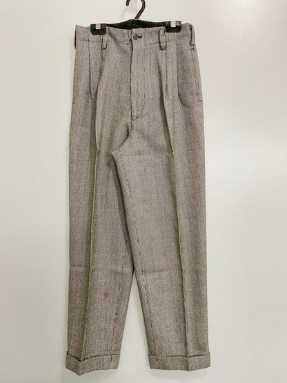 【現状渡し品】【レディース】 B RICH BY BARBORCHICA ビーリッチバイバーボチカ 90S HOUND'S TOOTH 2-TUCK SLACKS 千鳥柄 タック スラックス ボトムス 171-240813-me-30-min サイズ：S カラー：ブラック/ホワイト 万代Net店