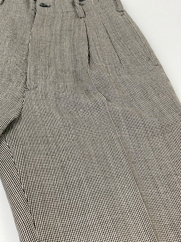 【現状渡し品】【レディース】 B RICH BY BARBORCHICA ビーリッチバイバーボチカ 90S HOUND'S TOOTH 2-TUCK SLACKS 千鳥柄 タック スラックス ボトムス 171-240813-me-30-min サイズ：S カラー：ブラック/ホワイト 万代Net店