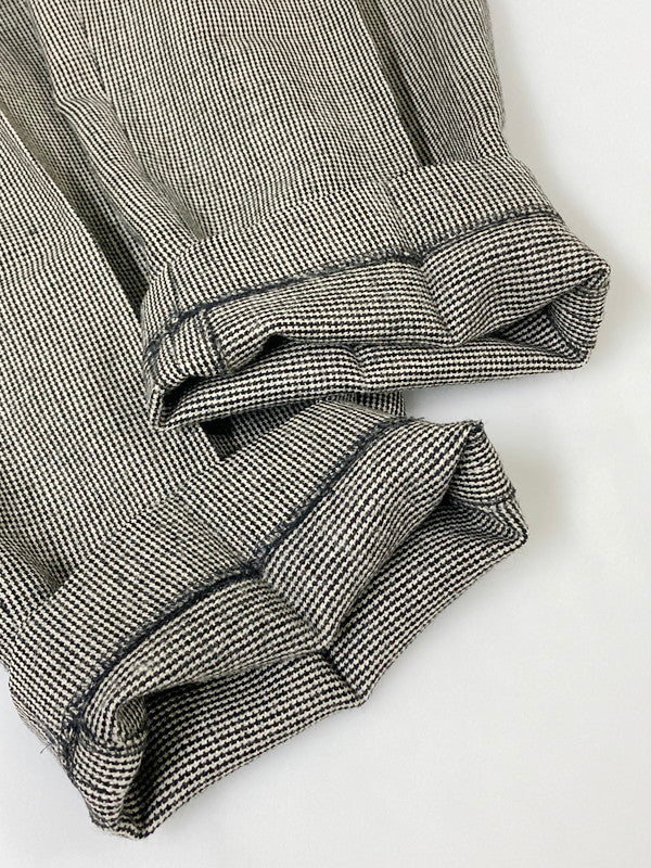 【現状渡し品】【レディース】 B RICH BY BARBORCHICA ビーリッチバイバーボチカ 90S HOUND'S TOOTH 2-TUCK SLACKS 千鳥柄 タック スラックス ボトムス 171-240813-me-30-min サイズ：S カラー：ブラック/ホワイト 万代Net店