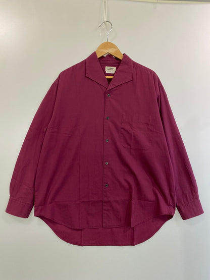 【中古品】【メンズ】  M K CLOTHING エムケイクロージング 80-90S WIDE COLLAR SHIRT カラーシャツ トップス 146-241010-ks-20-min サイズ：不明 カラー：ワインレッド 万代Net店