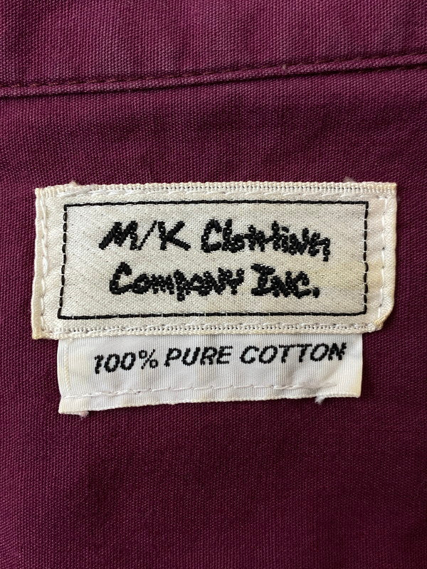 【中古品】【メンズ】  M K CLOTHING エムケイクロージング 80-90S WIDE COLLAR SHIRT カラーシャツ トップス 146-241010-ks-20-min サイズ：不明 カラー：ワインレッド 万代Net店