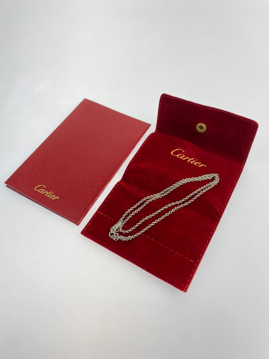 【中古美品】【レディース】 CARTIER カルティエ NECKLACE フォルサ チェーン ネックレス K18ホワイトゴールド 750 アクセサリー 182-240803-yn-06-min 万代Net店