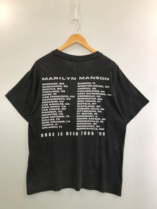 【現状渡し品】【メンズ】 MARILYN MANSON マリリンマンソン ROCK IS DEAD TOUR 99 TEE ロック イズ デッド ツアー 99 ツアーTシャツ 146-260411-KS-02-min サイズ：L カラー：チャコールグレー 万代Net店