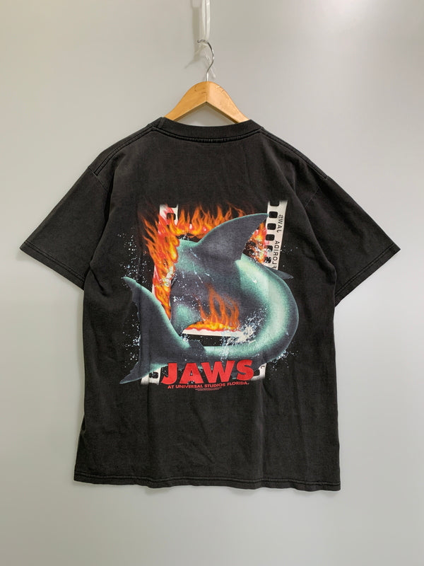 【現状渡し品】【メンズ】 UNIVERSAL STUDIOS FLORIDA ユニバーサル スタジオ フロリダ ”JAWS”PRINT TEE ジョーズ プリントティーシャツ ヴィンテージ トップス 146-260522-SH-02-min カラー：ブラック 万代Net店