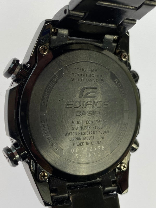 【中古品】【メンズ】 CASIO カシオ -EDIFICE- EQW-T630JDC-1AJF クロノグラフ タフソーラー腕時計 197-240812-AS-17-min カラー：ブラック ブラック文字盤 万代Net店