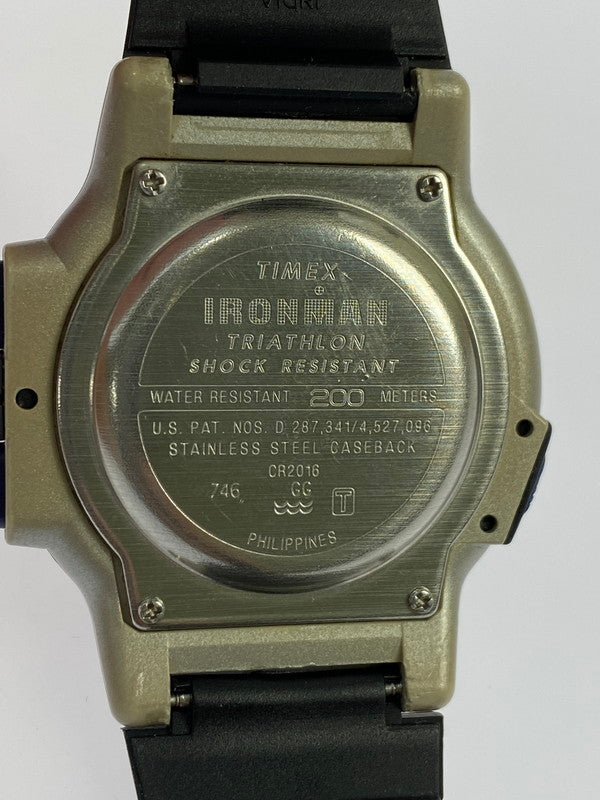 【中古品】【メンズ】 TIMEX タイメックス 90S"IRONMAN INDIGLO TRIATHLON SHOCK RESISTANT"デジタル クォーツ腕時計 197-240812-AS-16-min カラー：ブラック ブルー/ブラック系文字盤 万代Net店