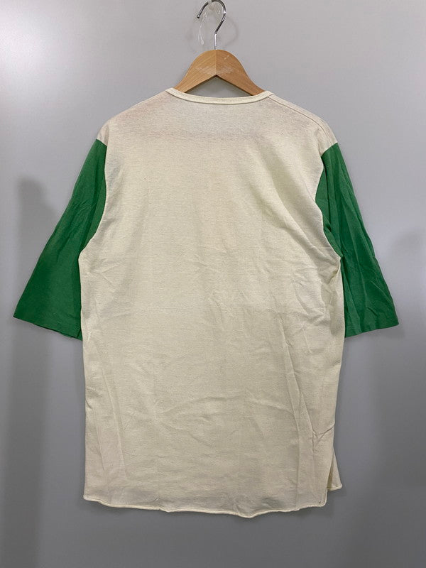 【中古品】【メンズ】  VINTAGE 70's PEANUTS SNOOPY  OLD TOWN ALEXANDRA UA RAGLAN 3/4 SLEEVE T SHIRT ヴィンテージ ラグラン 4/3 Tシャツ トップス 146-240808-yn-05-min サイズ：L カラー：クリーム/グリーン 万代Net店