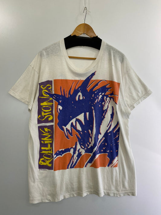 【現状渡し品】【メンズ】 SCREEN STARS スクリーンスターズ ROLLING STONES c1990 EUROPE 1990 TOUR TEE Tシャツ 半袖 146-240811-AS-29-min カラー：ホワイト 万代Net店