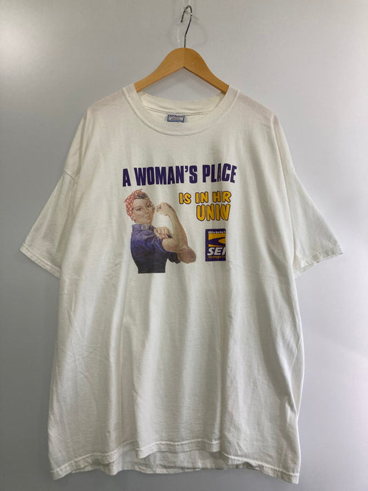 【中古品】【メンズ】  ALL SPORT ROSIE THE RIVETER SEIU 企業TEE オールスポーツ 企業 半袖Tシャツ トップス 146-240807-yn-06-min サイズ：XXXL カラー：ホワイト 万代Net店