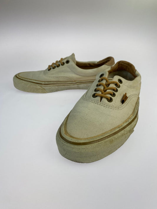 【現状渡し品】【メンズ】 VANS バンズ 80S ERA WHITE BROWN ヴァンズ ヴィンテージ ビンテージ オールド エラ スニーカー 靴 メンズシューズ 162-240808-em-8-min サイズ：L カラー：ホワイト/ブラウン 万代Net店