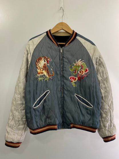 【中古品】【メンズ】  港商-KOSHO＆CO COLLECTERS SELECTION LIMITED EDITION 2006年モデル 別珍×サテン コブラ×虎 REVERSIBLE SOUVENIR JACKET TT11201 スカジャン 145-240809-jt-02-min サイズ：大 カラー：ブラック/ブルーグレー 万代Net店