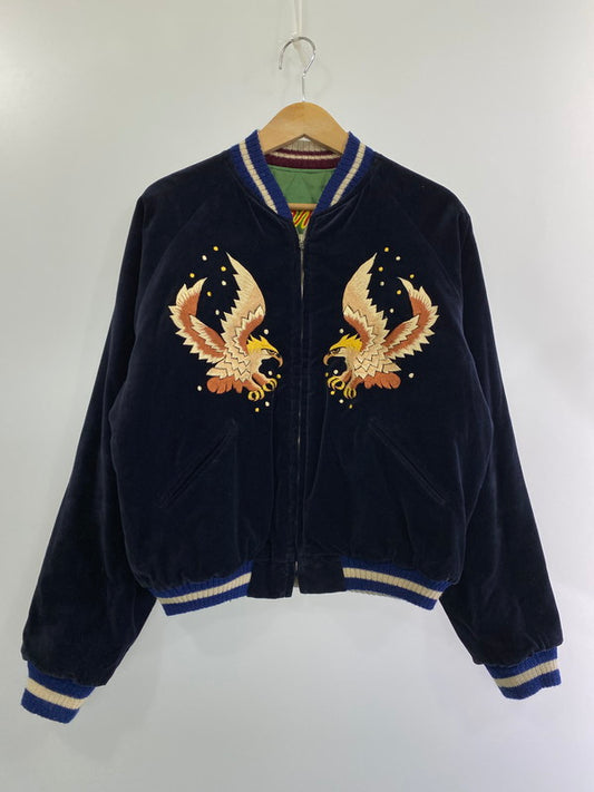 【中古品】【メンズ】 東洋エンタープライズ トーヨーエンタープライズ M品番  500着限定SP  M18686 REVERSIBLE SOUVENIR JACKET リバーシブル スーベニア ジャケット スカジャン アウター 145-240809-jt-01-min サイズ：M カラー：ブラック/グリーン 万代Net店