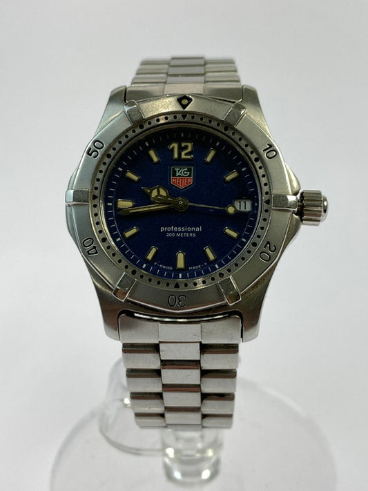 【中古品】【レディース】 TAG HEUER タグホイヤー PROFESSIONAL 200M デイト クォーツ腕時計 WK1213 プロフェッショナル  197-241018-em-11-min カラー：シルバー ブルー文字盤 万代Net店