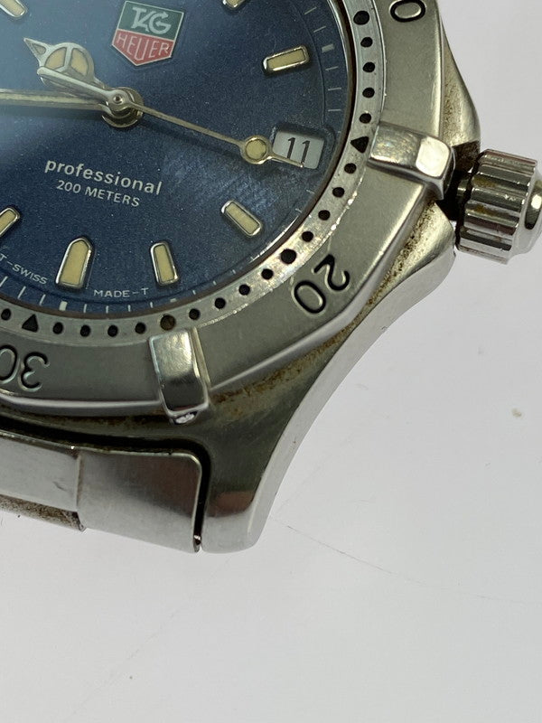 【中古品】【レディース】 TAG HEUER タグホイヤー PROFESSIONAL 200M デイト クォーツ腕時計 WK1213 プロフェッショナル 197-241018-em-11-min カラー：シルバー ブルー文字盤 万代Net店
