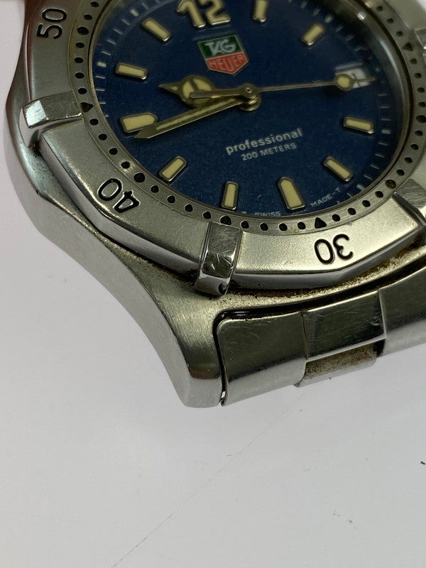 【中古品】【レディース】 TAG HEUER タグホイヤー PROFESSIONAL 200M デイト クォーツ腕時計 WK1213 プロフェッショナル  197-241018-em-11-min カラー：シルバー ブルー文字盤 万代Net店