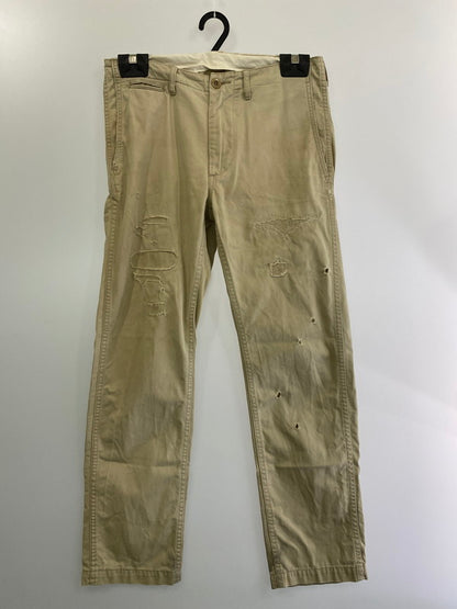 【中古品】【メンズ】 HYSTERIC GLAMOUR ヒステリックグラマー 0232AP09 DAMAGE CHINO PANT チノパンツ ボトムス 151-240811-AS-35-min サイズ：S カラー：ベージュ 万代Net店