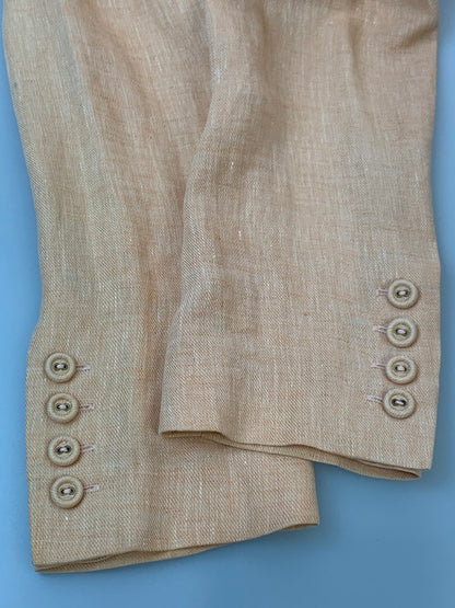 【中古品】【メンズ】 TRUS SARDI トラサルディ LINEN JACKET リネンジャケット テーラードジャケット 麻素材 146-260611-kt-03-min サイズ：36 カラー：ベージュ系 万代Net店