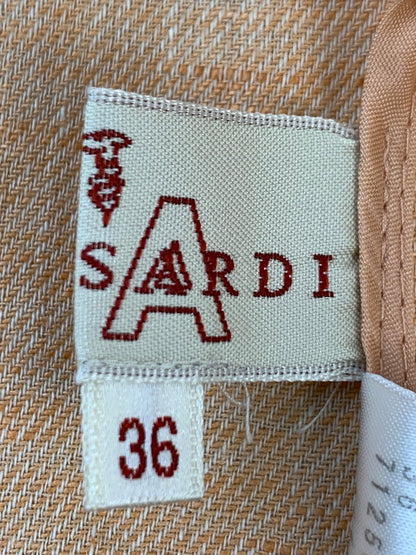 【中古品】【メンズ】 TRUS SARDI トラサルディ LINEN JACKET リネンジャケット テーラードジャケット 麻素材 146-260611-kt-03-min サイズ：36 カラー：ベージュ系 万代Net店