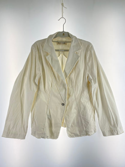 【中古品】【レディース】 BASILE28 バジーレ２８ DAMAGED TAILORD JACKET ダメージ テーラードジャケット アウター 169-250103-me-05-min カラー：ホワイト 万代Net店