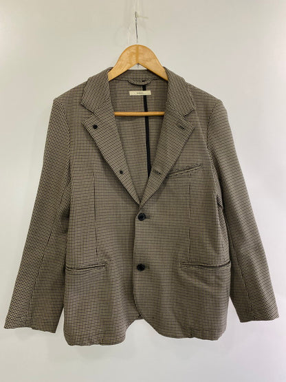 【中古品】【メンズ】  KFK カフィカ TOPTHERMO GUNCLUB CHECK TAILORED JACKET テーラードジャケット 151-241011-cn-2-min サイズ：2 カラー：ベージュ系/ブラック/ブラウン 万代Net店