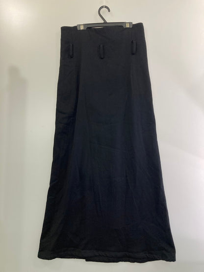 【中古品】【レディース】 Y's ワイズ YI-S05-002 97AW COTTON LAINE WOOL LONG SKIRT コットン ラムウール ロングスカート ボトムス 171-240813-me-16-min サイズ：FREE カラー：ブラック 万代Net店