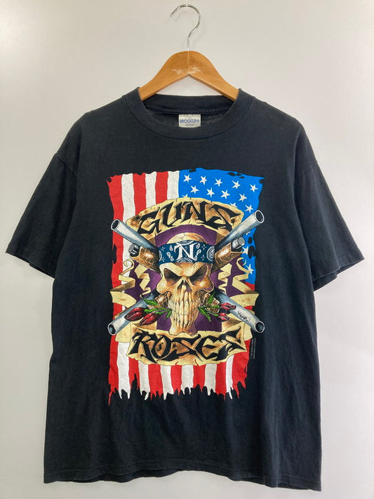 【現状渡し品】【メンズ】  GUNS N' ROSES ガンズ・アンド・ローゼズ 1991-1992 USE YOUR ILLUSION TOUR TEE ツアーTシャツ 半袖トップス 146-240813-me-08-min サイズ：L カラー：ブラック 万代Net店