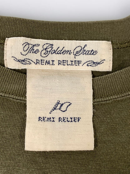 【中古品】【メンズ】 REMI RELIEF レミレリーフ × BRIEFING ブリーフィング 19AW SS TEE 半袖Tシャツ トップス 140-241004-me-01-min サイズ：S カラー：カーキ 万代Net店