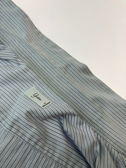 【中古品】【メンズ】  YUAN ユアン OPEN COLLAR COTTON LS SHIRT 長袖シャツ 140-241004-cn-3-min サイズ：S/M カラー：ブルーグレー系 万代Net店