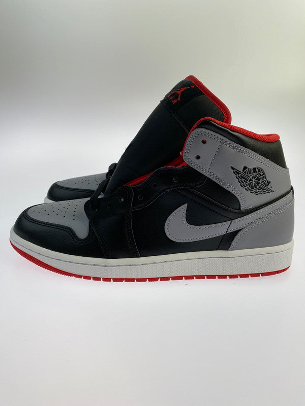 【中古美品】【メンズ】 NIKE ナイキ DQ8426-006 AIR JORDAN １ MID 靴 シューズ スニーカー SNEAKERS 160-240813-ks-04-min サイズ：28.5cm カラー：BLACK/CEMENT GREY‐FIRE RED 万代Net店