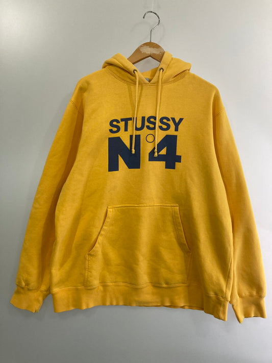 【中古品】【メンズ】  OLD STUSSY オールド ステューシー 銀タグ USA製 00S N°4 PULLOVER HOODIE パーカー トップス 142-240814-ks-21-min サイズ：M カラー：黄色系 万代Net店